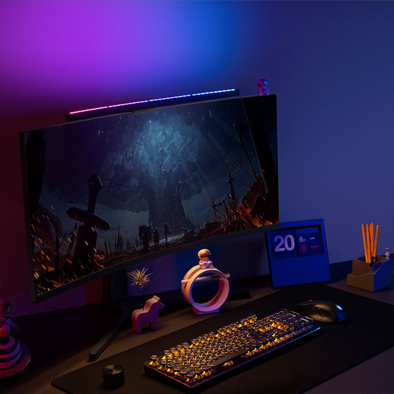 شريط إضاءة منحني ممدد للشاشة:  - مراجعة Gaming Monitor Curved وسعره
