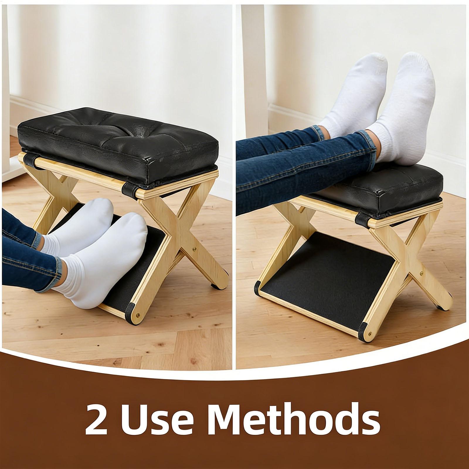 مسند قدم خشبي مزدوج الطبقات غي - مراجعة Footrest Under Desk وسعره
